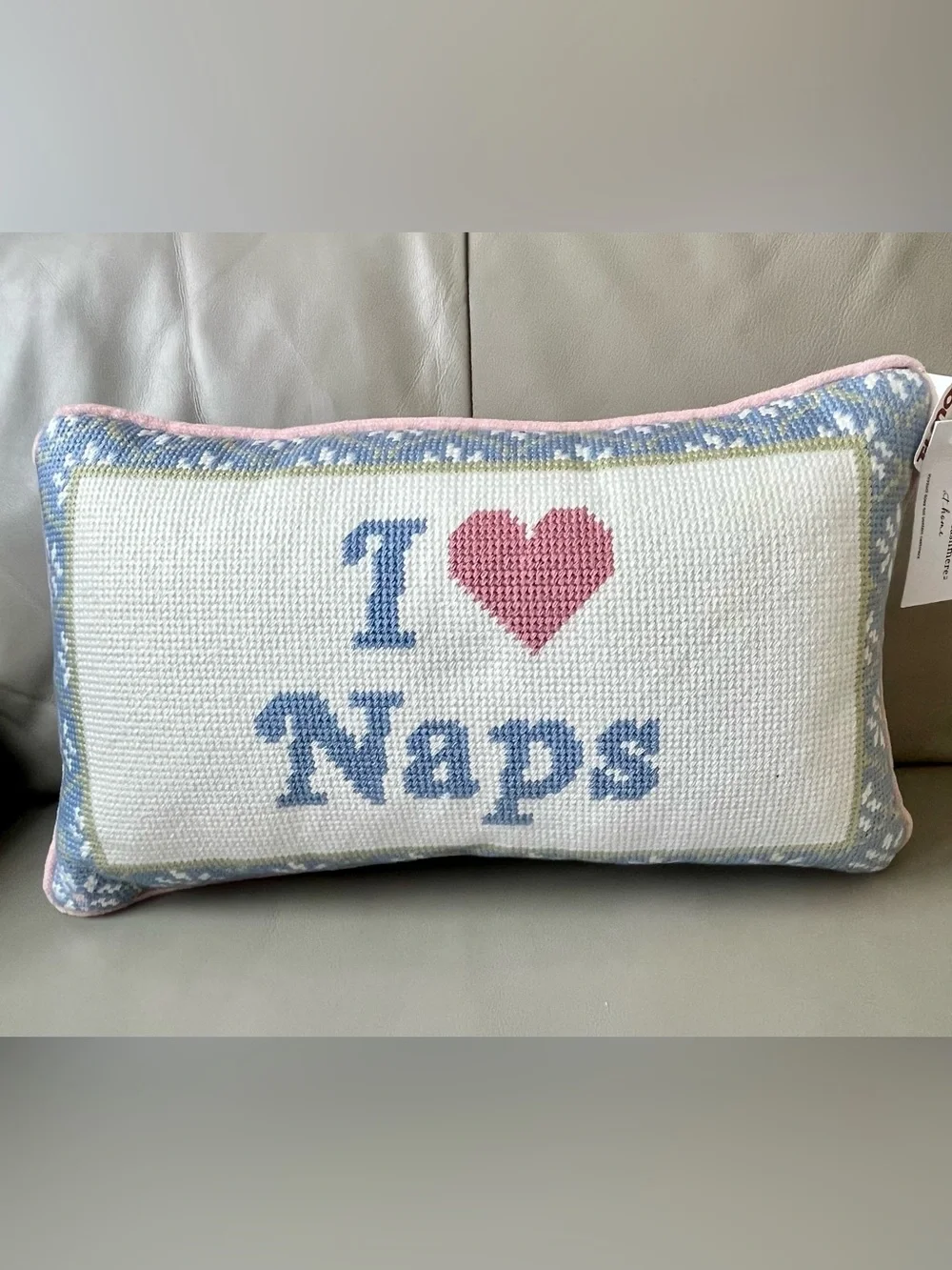 ✨ I Love Naps Needlepoint Decorative Pillow- Cupcakes & Cashmere- NWT